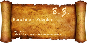 Buschner Zdenka névjegykártya